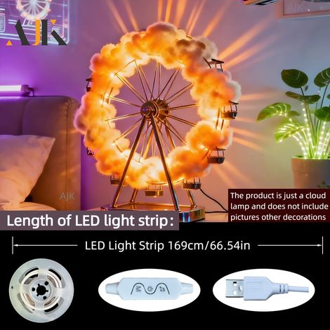 Veilleuse LED en forme de nuage, 169 cm, pour la chambre, la table de chevet, le salon et une ambiance chaleureuse.-AquaForge (1/5)