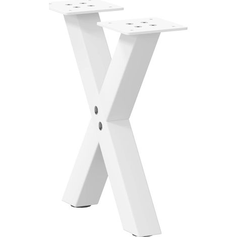 Couchtischbeine X-Form 2 Stk. Weiß 37x(30-31) cm Stahl
