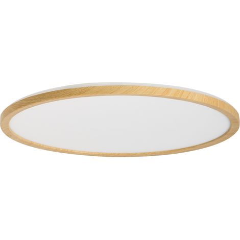 Lámpara LED redonda empotrada en el techo plafón con mando a distancia 42 cm marrón claro Velora (1/5)