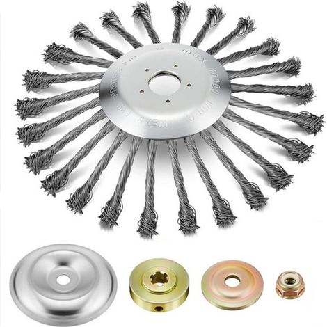 Tête de coupe pour débroussailleuse à gazon, brosse métallique pour débroussailleuses à gazon avec fil noué, nouvelle roue univers (1/5)
