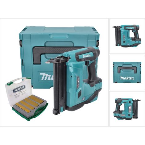 Makita – Cloueur pneumatique sans fil 18V – Longueur clou 15-50 mm – Angle 90° – Coffret MakPac avec 8000 clous J-Box – Compact et léger - DBN 500 ZJ
