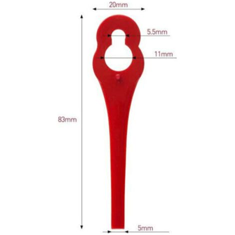 FENOPLASTICALot de 100 Lames en Plastique de Rechange pour Coupe Bordure Florabest LIDL FRTA 20 A1,FAT 18B3, FRT18A (1/3)