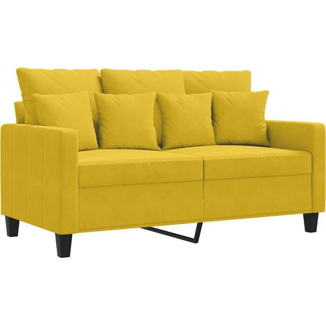 Canapé,Sofa pour Salon à 2 places Jaune 120 cm Velours CFW40438 (1/5)