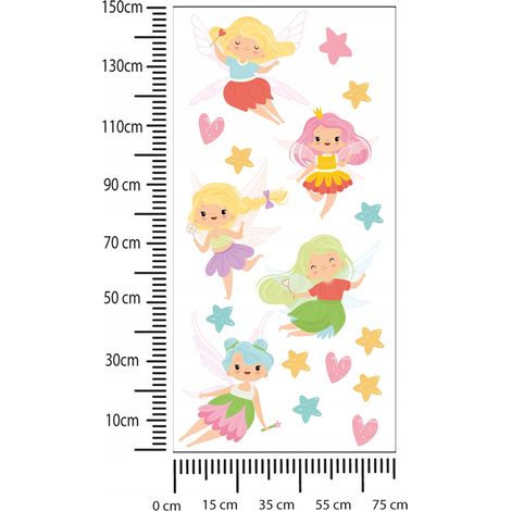 Pegatinas infantiles Hadas de colores 75x150cm (1/2)