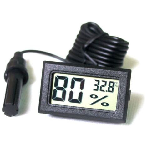 royaluxe-LCD Tuner Numérique Intégré Thermomètre Hygromètre avec Sonde Externe pour Couveuse Aquarium Volaille Reptile Noir