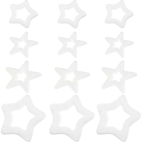 Décorations de Noël en forme d'étoiles à cinq branches, pendentifs étoiles à suspendre, 12 pièces blanches (1/5)