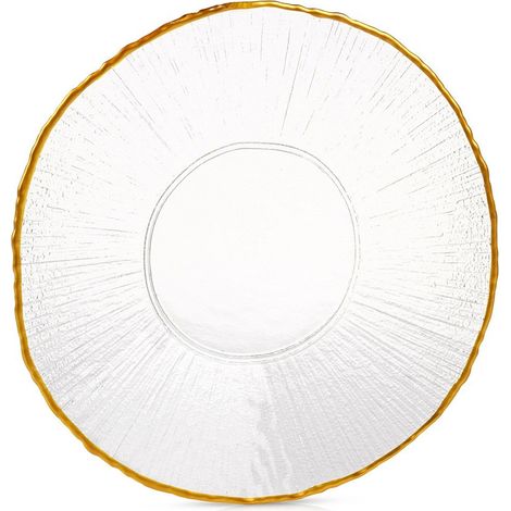 Glass dessert plate gold 21 cm (1/5)
