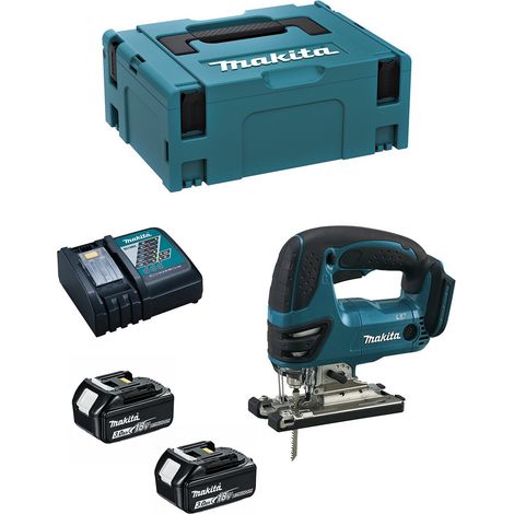 MAKITA 18 V Li-Ionen-Stichsäge + 2 Batterien 3,0 Ah, Ladegerät, Koffer und Zubehör - DJV180RFJ (1/5)