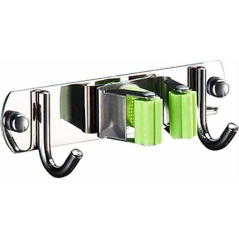 Porte Balai Mural Mur Mop Monté Et Broom Holder,Broom Organiseur Balai Support en Acier Inoxydable à Balai Pour Cuisine Salle de Bains Jardin et Bureau