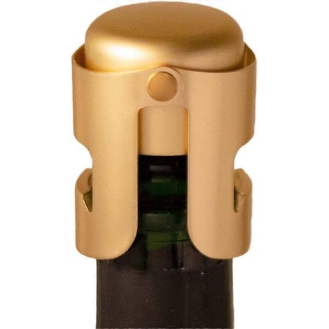 Bouchon de champagne doré, conçu en France, pour bouteilles de Cava, Prosecco et vins mousseux, plaqué or, sans arêtes vives, design simple, étanche. (1/5)