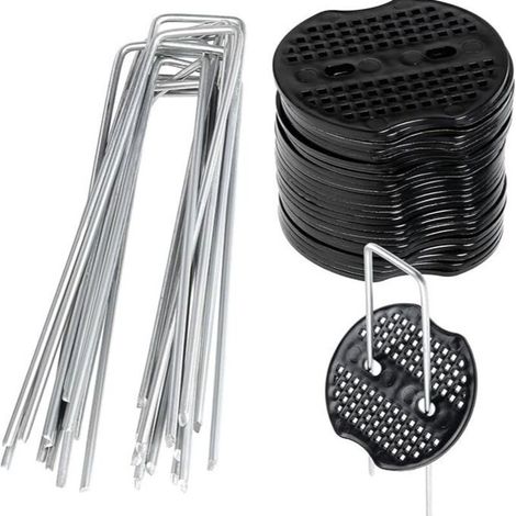 Lot de 50 Clous pour gazon de 150mm 50 entretoises