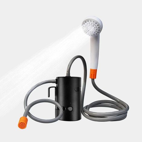 Douche d'extérieur portable, 2 modes de débit, pompe de douche alimentée par batterie de 4400 mAh pour randonnée/randonnée, voyage, plage, animal de compagnie, floraison, étanche IPX7 et rechargeable (1/3)