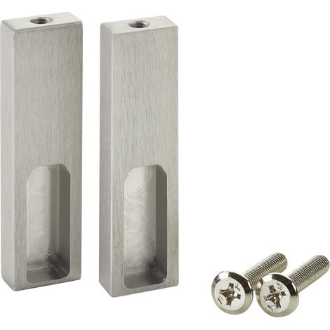 SOTECH Designer Schrankrohr NANO Alu Kleiderstange & optionales Zubehör - 1 Paar Seitenlager Unterbaumontage, 75x20x10 mm, Edelstahloptik (1/5)