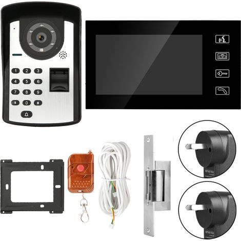 Digicode RFID 7 pouces vidéophone filaire kit interphone porte avec sonnette, sans serrure, prise AU, modèle 806FD11 (1/5)