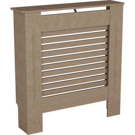 Milton Radiator Cover MDF Modern Cabinet Slatted Grill, Unfinished, Small