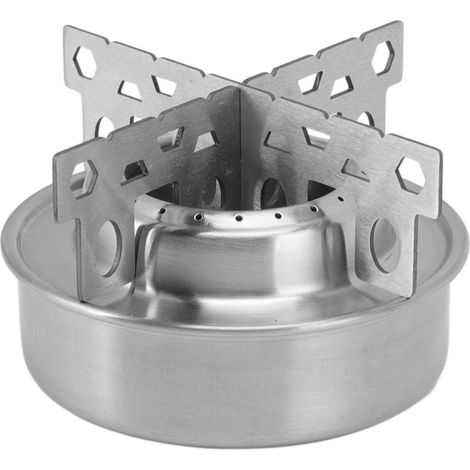 Réchaud de camping portable d'extérieur en acier inoxydable, mini réchaud de randonnée pour le camping, la randonnée et les barbecues. (1/5)