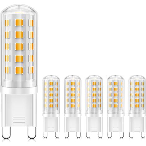 Ampoule LED G9 à brancher, petite ampoule à brancher, source lumineuse haute luminosité et basse consommation, sans scintillement, lot de 6 (1/5)