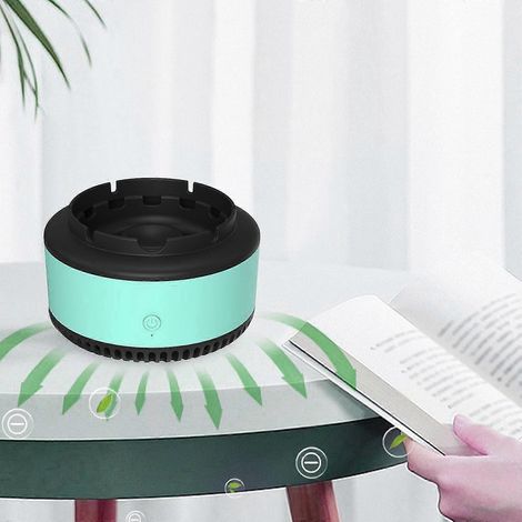 Cendriers sans fumée pour cigarettes d'intérieur, purificateur d'air 2 en 1 multifonctionnel à ions négatifs pour la maison, le bureau et l'extérieur (1/5)
