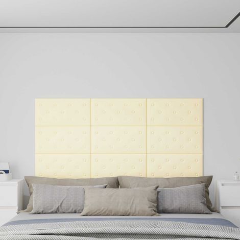 Wandkopfteilen 12 pcs Creme 60 x 30 cm Kunstleder