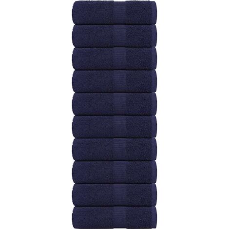 Gants de toilette FROGN, lot de 10, bleu marine, 30 x 30 cm, 360 g/m²