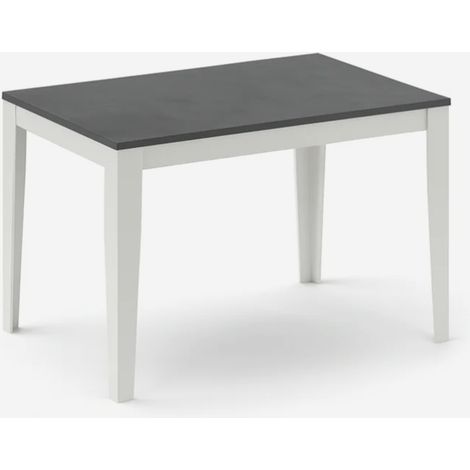 Tavolo allungabile in melaminico con base bianca 130/290x80 Moon - Grigio (1/4)