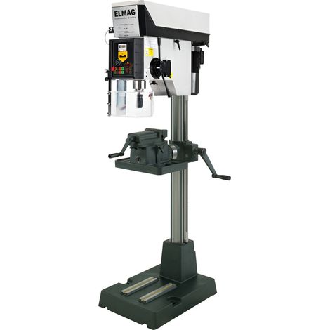 ELMAG PREMIUM Highspeed-Säulenbohrmaschine Modell R40E PGM inkl. schwenkbarem Schraubstocktisch