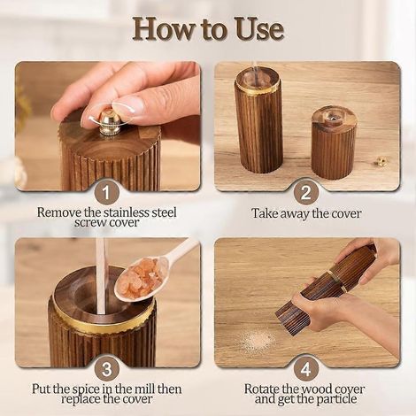 Ensemble complet de broyeur en bois, noyau en céramique pour la cuisine, ensemble de deux pièces, ensemble de cuisine robuste et durable. (1/5)
