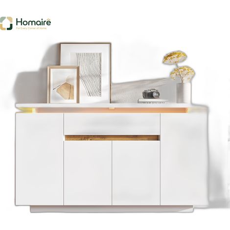 Flur- Garderobenschrank weiß aus Polyester 140 x 40 x 80 cm HOMAIRE (1/5)