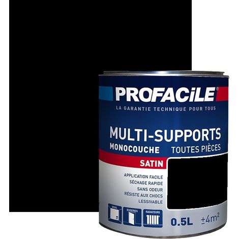 Peinture intérieure multi-supports, satin, murs, plafonds, boiseries, radiateurs, sans odeur, plusieurs teintes PROFACILE 000000 0.5 litre