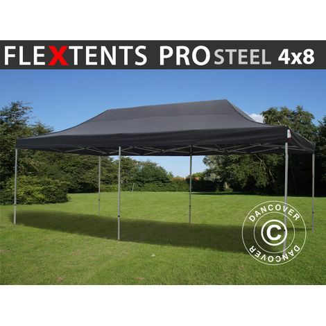 Pop up gazebo FleXtents PRO Steel 4x8 m Black