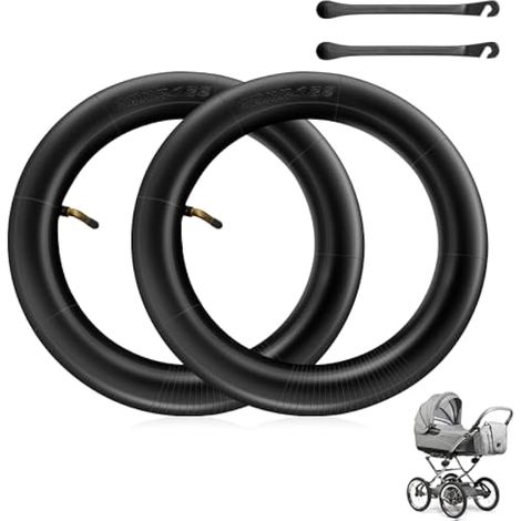 2 pièces chambre à air 10 pouces poussette, 10 x 2.0 (54-152) pneus intérieurs avec valve coudée 45°, tuyau sans soudure, accessoires de remplacement pour poussette et vélo enfant