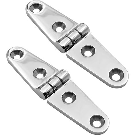 2pcs 25mm x 100mm Mirror Polished Stainless Steel Door Hinges SUS316 Marine Boat Cabinet Hinges (1/5)