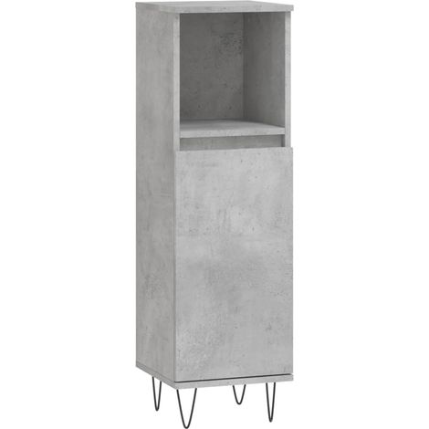 Maison Exclusive - Armadietto Bagno Grigio Cemento 30x30x100 cm Legno Multistrato