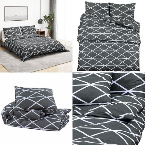 Ensemble de housse de couette Gris 240x220 cm Coton - Housses De Couette - Linge De Lit - Drap Housse - Literie - Coton - Home & Living (1/5)