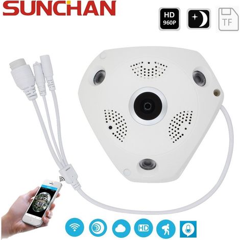 TrAdE Shop Traesio - Telecamera Wifi Panoramica Ip Grandangolo 360° Vrcam Fisheye 4 Telecamere In 1 - (1/5)