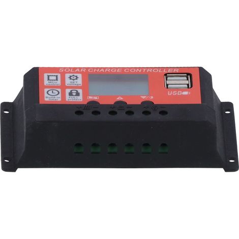 Régulateur de charge solaire PWM 60 A 12 V/24 V, régulateur de batterie à 8 étapes avec écran LCD, système de module photovoltaïque (1/5)