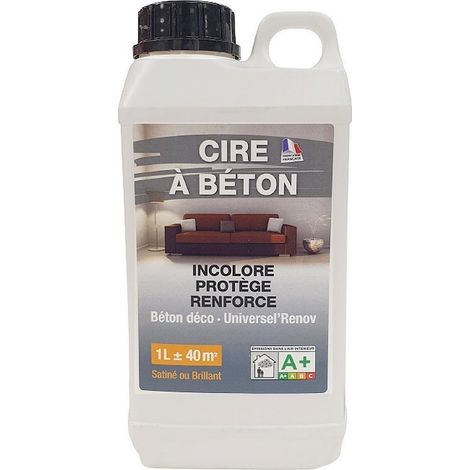 Cire incolore pour béton ciré – Brillance intense – Résiste aux UV et détergents – Rendement 30m²/L – Non glissante – 1 Litre – Houillères De Cruéjouls