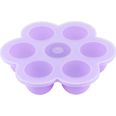 Moule à glaçons en silicone innovant en forme de fleur avec couvercle, 7 cavités pour cuisine (violet) (1/5)
