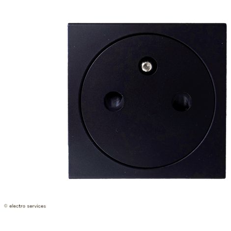Legrand – Prise de courant 2P+T Mosaic – Finition noire – 250V 16A – Connexion rapide par bornes automatiques – Pour intérieur uniquement
