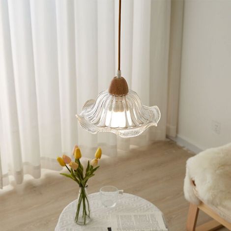 Chandeliers, Modern Brushed Brass Pendant Light with Clear Glass, Metal Hanging Lamps for Bedroom, Dining Room, Adjustable Kitchen Lamp (Color: C, Size: 25cm) (1/2)