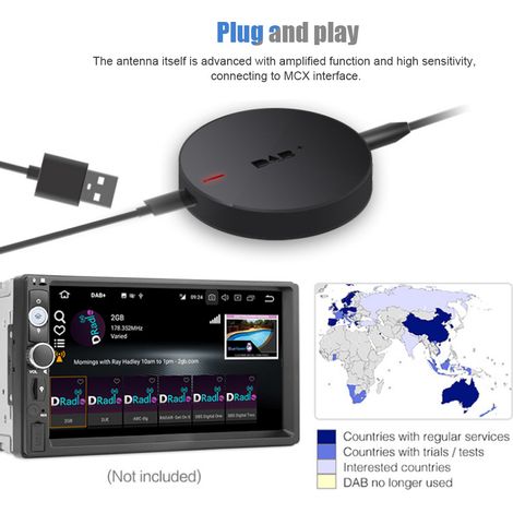 Récepteur DAB+ pour Voiture avec Connexion USB et Bluetooth Compatible Android (1/5)