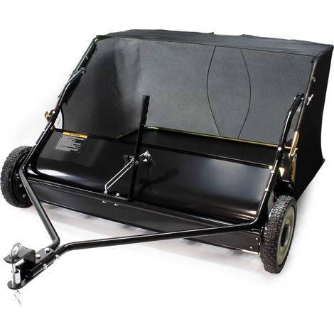 Wiltec Spazzatrice trainata da prato per trattorini 105cm di larghezza Ruote in gomma da 266x60mm