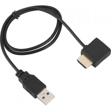 Adaptateur HDMI mâle vers femelle avec câble d'alimentation USB 2.0, 50 cm/19,7 pouces, pour alimentation HDMI. (1/4)