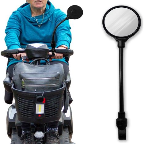 Rétroviseur réglable : accessoire de mobilité rotatif à 360° pour fauteuil roulant et scooter électrique – un compagnon de visibilité optimale pour les personnes âgées et les seniors en déplacement.