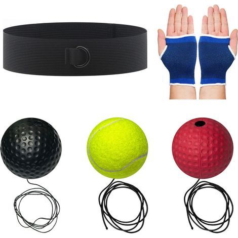 Schlagkrafttrainer mit Reflexball, tragbarem elastischem Stirnband, Koordinationsgerät, Reaktionsball-Set, professionelles Trainingsgerät für Anfänger und Boxer. (1/5)