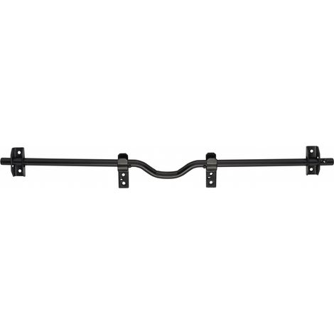 Thirard – Barre de sécurité pour volet en bois et acier Ø18mm – 4 pattes anti-crochetage – Verrouillage par cadenas – Finition zinguée noire 80cm
