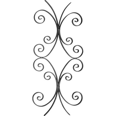 Panneau 8 volutes - Hauteur 720mm Largeur 330mm en plat de 16x4mm - Fer forgé - À souder - DECO FER FORGE