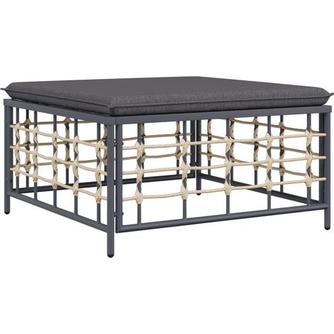 Maison Exclusive - Gartenhocker mit Dunkelgrauem Kissen Poly Ratt