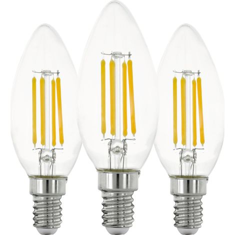 Lot de 3 ampoules E14 filament LED, lampe Edison transparente, 7 watts (1/4)