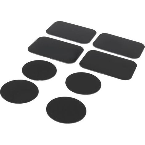Plaque Métallique Adhésive - Pour Support Magnétique Voiture - Compatible Smartphone Tablette GPS - Rectangulaire Et Circulaire - Lot De 8 (1/4)